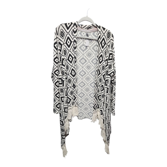 Massini Black and White Diamond Pattern Cardigan - Picture 1 of 3